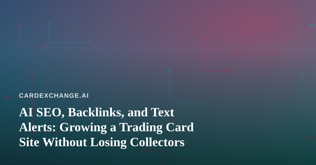 AI SEO, Backlinks, and Text Alerts: Growing a Trading Card Site Without Losing Collectors