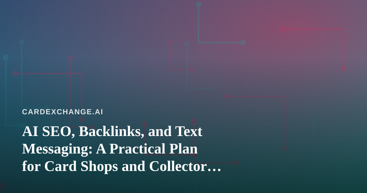 AI SEO, Backlinks, and Text Messaging: A Practical Plan for Card Shops and Collector Sites
